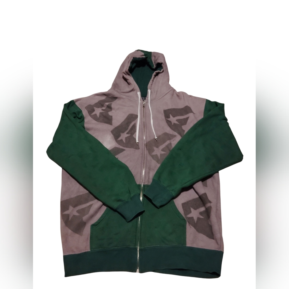 Famous Stars & Straps Vintage Y2K Hoodie Green And Gray Size 3XL Men's